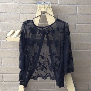 Black lace blouse